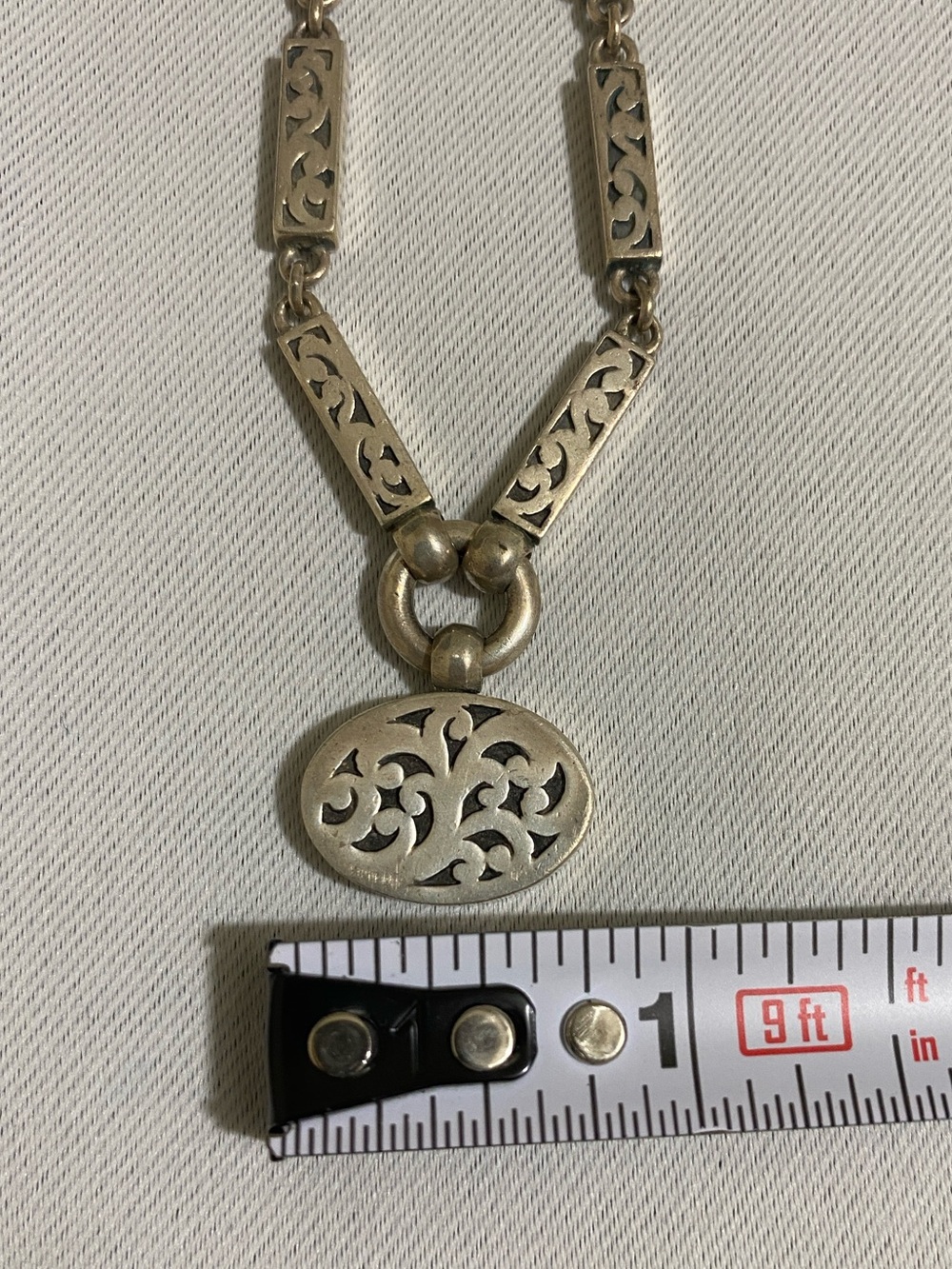 LOIS HILL Necklace Hefty 18" 925 Sterling Silver Artisan Design w Toggle Clasp - Picture 7 of 9
